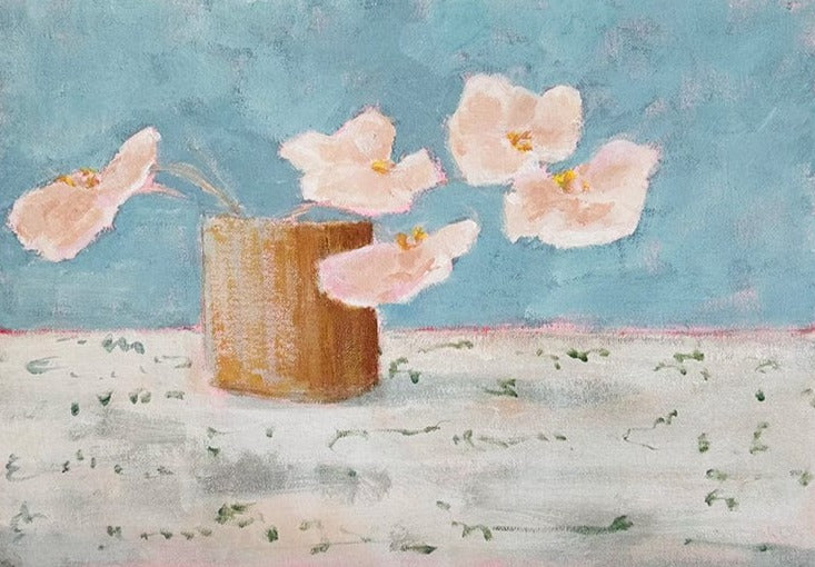 Pink Flowers Ii - Limited Edition Print - Marcia Priestley