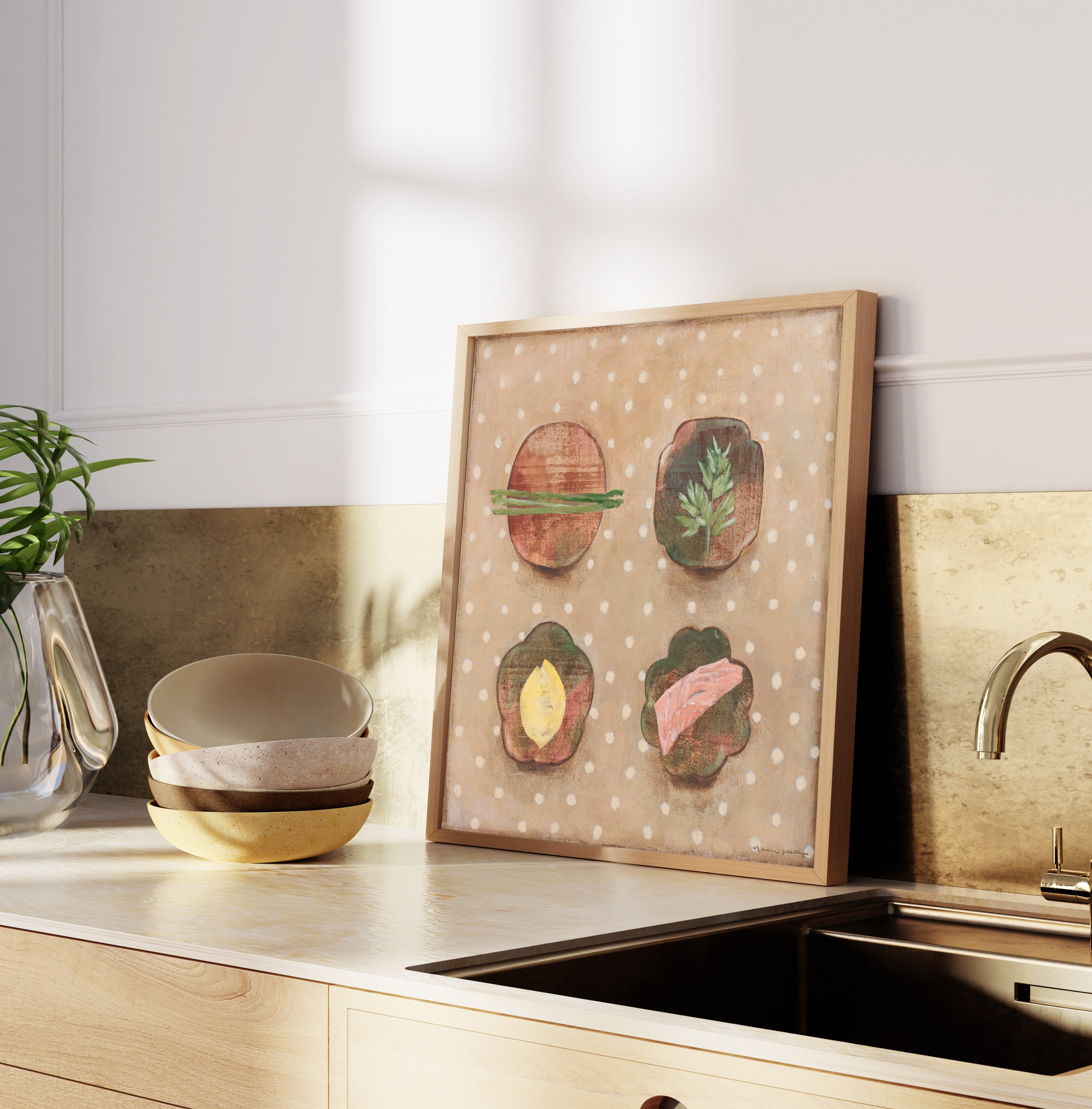 Salmon + Sperage - Limited Edition Print - Marcia Priestley